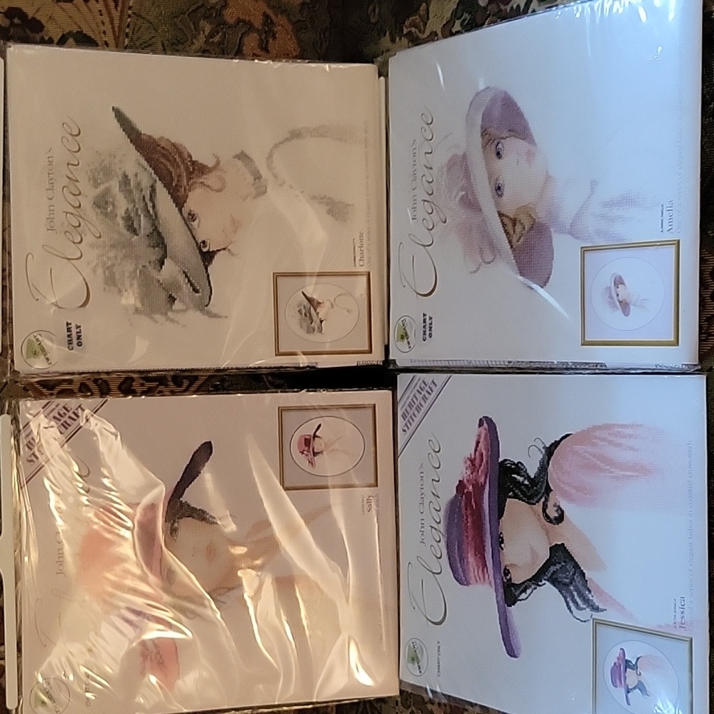 Set of 4 cross stitch charts